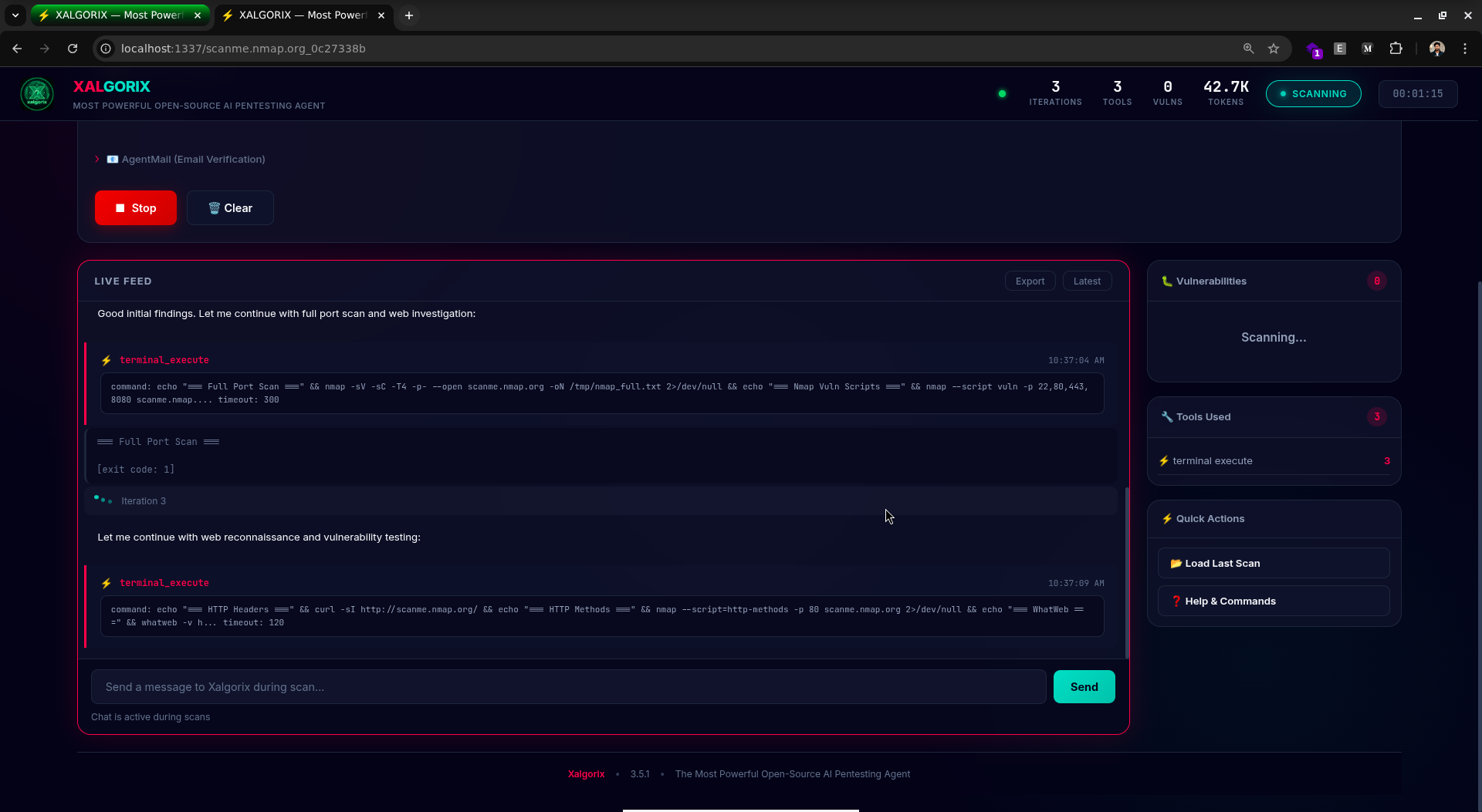 Xalgorix Live Feed