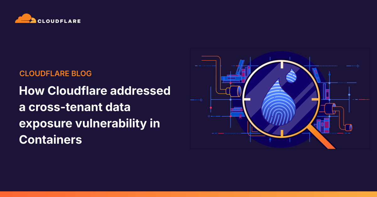 Cloudflare postmortem graphic explaining the dm-thin block-recycling cross-tenant data exposure in Cloudflare Containers